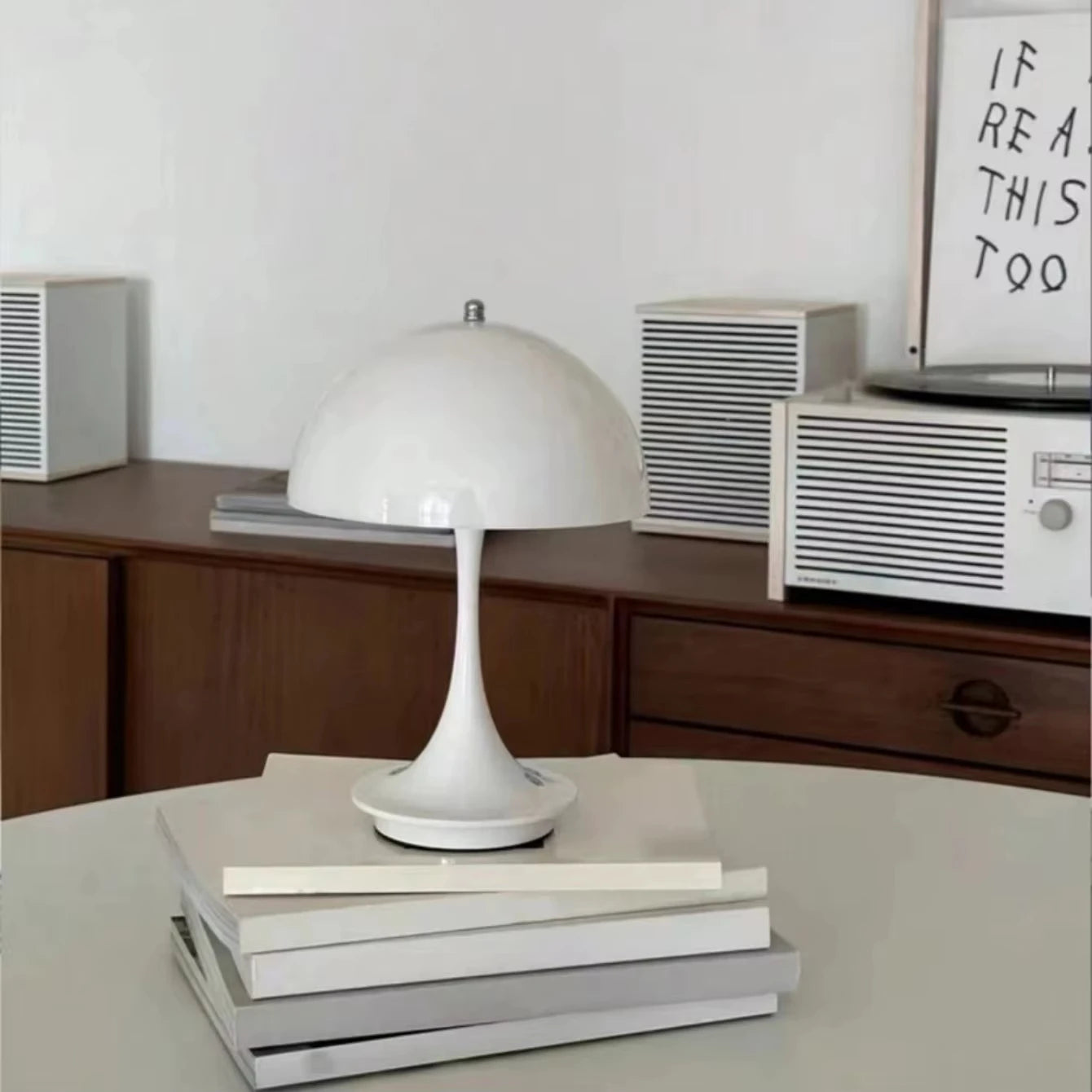 LED mushroom small table lamp portable USB charging dimmable flower bud lamp bedroom bedside lamp