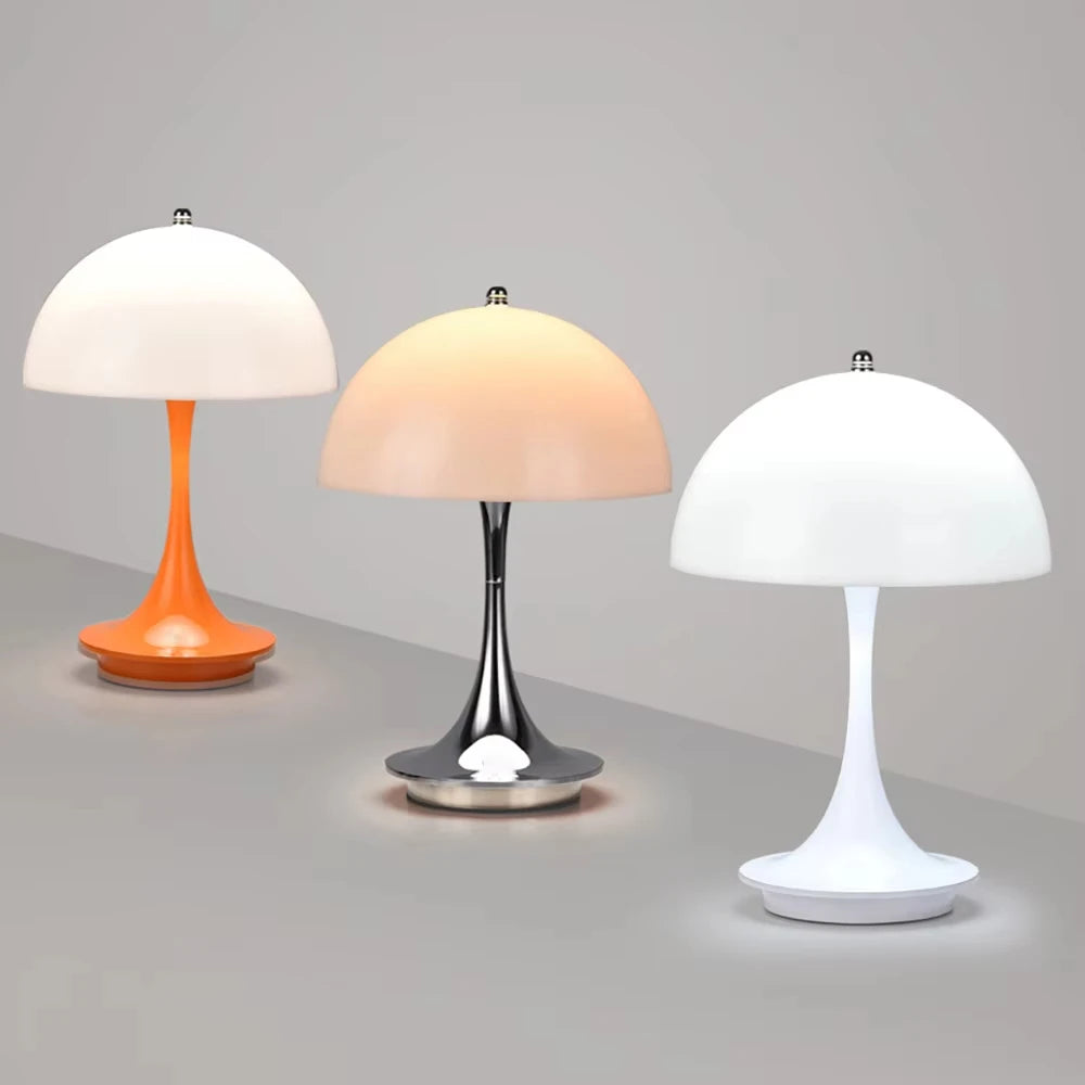 LED mushroom small table lamp portable USB charging dimmable flower bud lamp bedroom bedside lamp